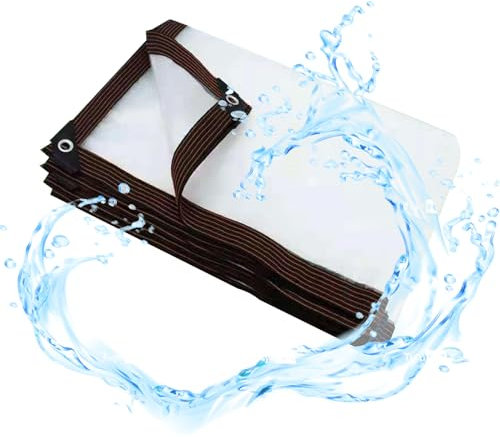 BKOOKYY Bâches De Protection Exterieur 4x7m, Bâche Transparente en Plastique, Bâche Imperméable avec Oeillet, Multifonctionnelle Pliable Coupe-Vent Anti-Déchirure Anti-âge