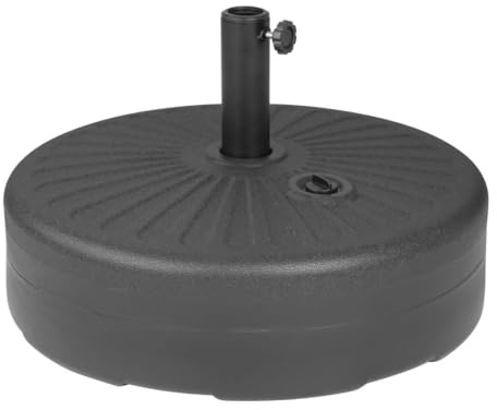 Bolero Black Plastic Parasol Base 40Ltr (filled) DZ884 | Heavyweight design keeps commercial umbrellas stable, with a water-fillable build for secure outdoor use in any café.