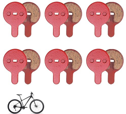 6 Paar Bremsbeläge Fahrrad, Scheibenbremsbeläge Fahrrad für BB5 M446, Fahrrad Bremsbeläge Rund, Halbmetall Ersatz Bremsbeläge, Harz-Fahrrad Bremsbeläge Verschleißfest mit Hervorragender Wärmeableitung
