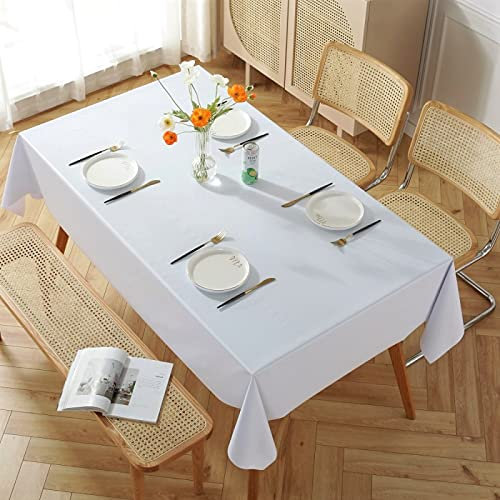 Wasserdichte PVC-Tischabdeckung, benutzerdefinierte Größe, 120 x 120 cm, weiße Schutzfolie für Tisch/Tischmatte, langlebig und leicht zu reinigen