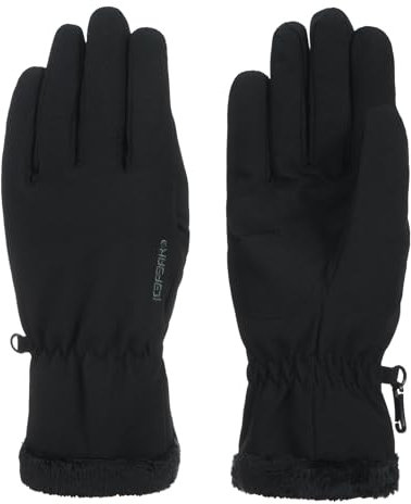 ICEPEAK Damen Handschuhe Wintersport Fingerhandschuhe Multisport Gloves Hanau, Farbe:Schwarz, Größe:L, Artikel:-990 black