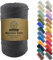 3mm x 200m Macrame Cord Cotton Cord - 4 Strand Twisted Natural Cord for Wall Hanging, Plant Hangers, Crafts, Knitting(Black)