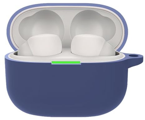 Case for SONY LinkBuds S with Carabiner,Anti-Scratch Premium Soft Silicone Full Protective Case,Shockproof Ultra Slim Headphone Protective Case for SONY LinkBuds S,Blue