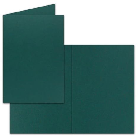 50x Falt-Karten DIN A6 in Petrol - 10,5 x 14,8 cm - Blanko - Doppel-Karten - 225 g/m²