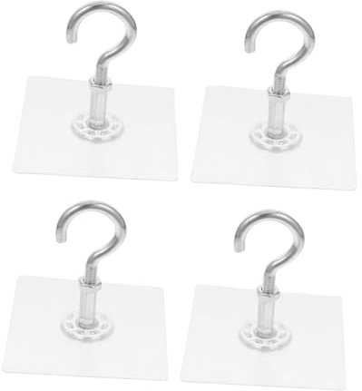 BUGUUYO 4stücke Deckenhaken Klebehaken Zum Aufhängen Von Pflanzen Ohne Bohren Für Abgehängte Decken Glatte Oberflächen Wie Fliesen Spiegel Und Metall Mit Starkem Klebstoff Werkzeuglos Anbr