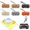 Vimmvid 6 Stück Stylisches Brillenetui Leder, Sehr Gut Als Modisches Accessoire Reise Etui Oder Geschenk, Hochwertige Brillenetui Weich für Sonnenbrillen and 2 Stück Mikrofasertuch