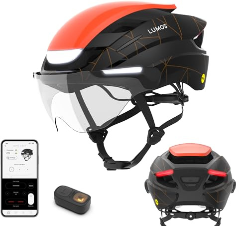 Lumos Ultra E-Bike Smart Helm | NTA 8667 Zertifiziert | LED-Leuchten vorne & hinten | einziehbarer Gesichtsschutz | App-gesteuert | E-Bike, Roller, Radfahren, Fahrrad | Erwachsene, Herren und Damen