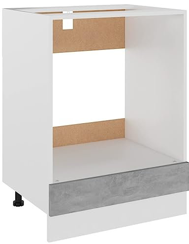 HOMTAKIE Armoire à Four Gris béton 60x46x81,5 cm Bois d’ingénierie