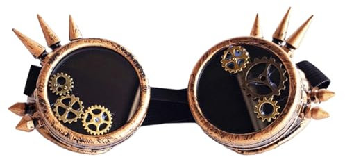 PLCPDM Retro Steampunks Brille mit Nieten Halloween Dekorative Brille Gear Brille Steampunks Brille für Cosplay Hobbyisten