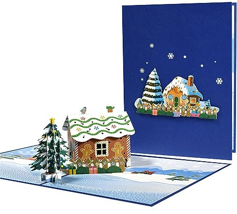 Cartolina di Natale Musica Oro Stamping 3D tridimensionale Albero di Natale Pupazzo di neve Cartone animato Babbo