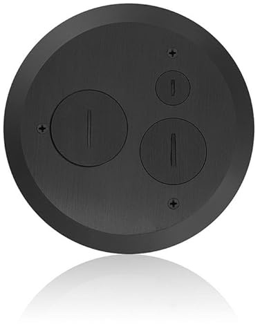 Leviton Concrete Floor Box Black Cover Plate, 1 Screw Cap & 2 Data Caps, FBC1S-E, Black