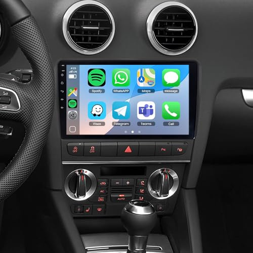 ACAVICA 9 Autoradio Android 15 per Audi A3 S3 RS3 8P 8V 8PA 2003-2012 | 4+64GB, Carplay/Android Auto Wireless, WiFi 6.0, GPS, DSP HiFi, Bluetooth 5.4, Retrocam, USB, FM/RDS, Controllo al volante