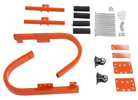ZAICOLER Heavy Duty Steel Ladder Stabilizer Roof Bracket with Rubber Grip T Bar, 500lb Capacity, for Round/D Shaped Ladders, 2 Wheels 2 Hooks for Roofing Projects
