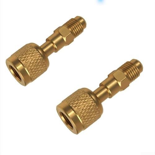 1/4 SAE LH Adattatore Filettato Sinistro R32 a R454B Tecnologia Raffreddamento Nucleo Valvola Acciaio Argento per Condizionatori Collegamento Serbatoio
