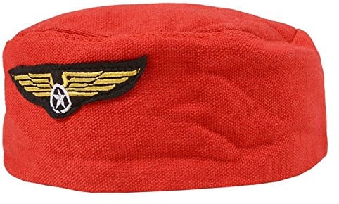 Wicked Costumes Adult Red Flight Attendant Air Hostess Stewardess Fancy Dress Hat
