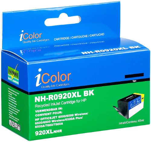 iColor Hp Officejet 6500 A: Patrone für HP (ersetzt CD975AE, No.920XL), Black (Officejet 6500 Wireless, 6000, Color)