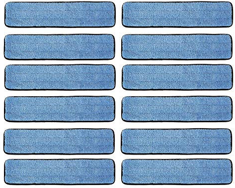 18 Inch Microfiber Wet Mop Pads for Commercial and Industrial Microfiber Mop 12 Pack Blue
