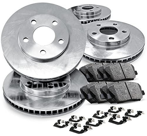 R1 Concepts Front Rear Brakes and Rotors Kit |Front Rear Brake Pads| Brake Rotors and Pads| Ceramic Brake Pads and Rotors |Hardware Kit|fits 2010-2015 Hyundai Tucson, 2011-2016 Kia Sportage