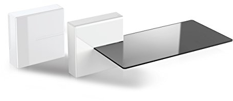 Meliconi 480522 Ghost Cubes Shelf White Stapelbare Kabelkanal mit Regalen aus Glas weiß