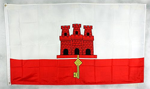 Buddel-Bini Flagge Fahne ca. 90x150 cm : Gibraltar
