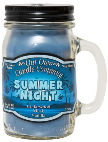 Our Own Candle Company Summer Night Scented 13 Ounce Mason Jar Candle Company