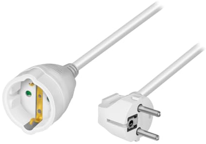 LogiLink LPS101 Strom Verlaengerungskabel Wei? 3.00m 90? nach Oben gewinkelt