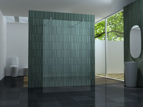 impex-bad_de Duschtrennwand FREE-H 160 x 200 cm, Klarglas, Gehärtetes Glas, Modern, Freistehend