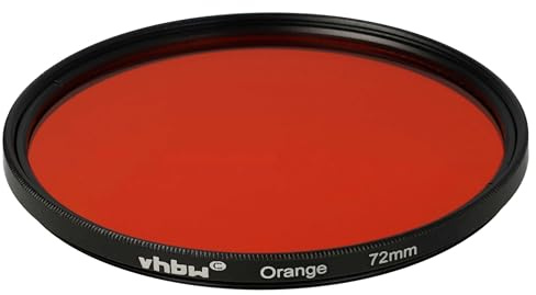 vhbw Universal Orange Colour Filter for Digital Camera Lenses with 72mm Filter Thread - Orange Lens Filter, Full Colour