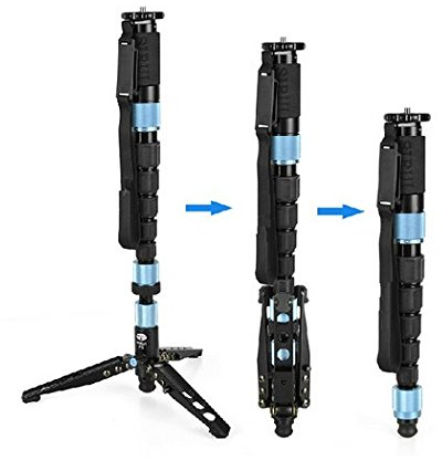 Gowe Professional Carbon Video Kamera Einbeinstativ Stativ für Canon Nikon DSLR Kamera mit Tragetasche