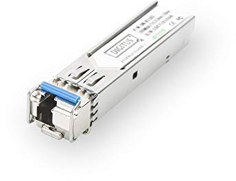 DIGITUS Gigabit SFP Modul - 1,25 Gbit/s - HP & HP Aruba kompatibel - Mini GBIC - für Singlemode-Glasfaserkabel - LC Simplex - Bidirektional - TX1310/RX1550nm - 20 km Reichweite - Plug & Play