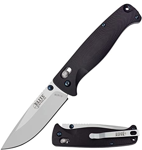 Elite Tactical Satin Genius - Klappmesser - Silber , Klinge sehr scharf, Klingenlänge: 8,9 cm