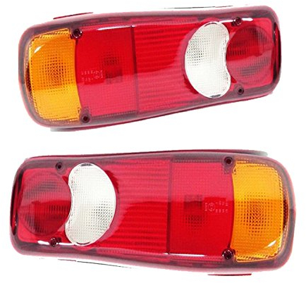 Mars Tech 2x 12V/24V LED Rückleuchten, Schwarz, 6 Funktionen, LKW, PKW, Anhänger, Rücklicht