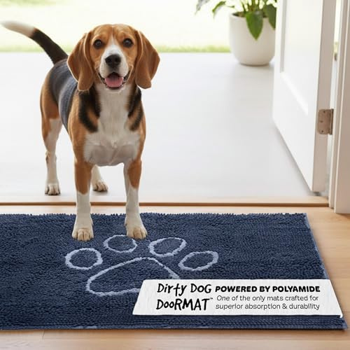 Dog Gone Smart Dirty Dog Microfiber Doormat, Super Absorbent Machine Washable with Non-Slip Backing, Medium, Misty Grey