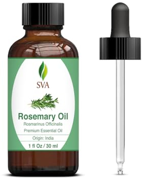 SVA Organics Ätherisches Rosmarinöl Bio USDA, rein und natürlich für Haut, Gesicht, Haarpflege, Aromatherapie, Diffusor, Haarwachstum, Spülung, 1 Fl Oz (1er Pack)