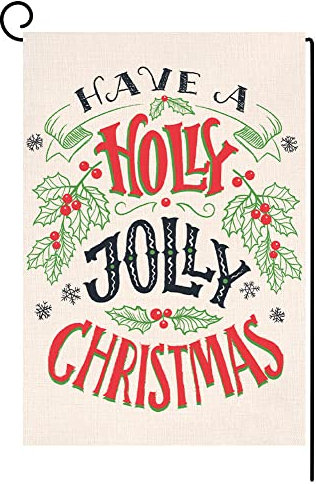 BLKWHT Weihnachts-Flagge, Weihnachtsdeko, 12,5 x 45,7 cm 12.5x18 Christmas D