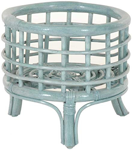 Blumenständer aus Rattan in der Farbe (Blau)