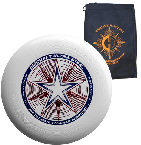 Discraft Ultrastar 175 g Flying Disc – Ultimate Frisbee Competition Spec – inkl. Cascade Jongliertasche, weiß