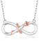 BlingGem Kette Damen Infinity 925 Sterling Silber Rose Unendlichkeit Rosegold vergoldet Halsketten Frauen Blume Anhänger Silberkette Geschenk
