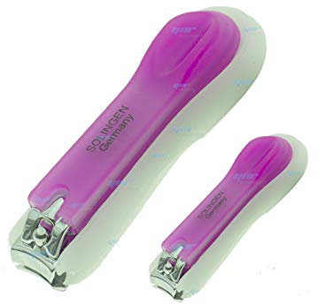 German Best Fingernail Clippers Pink Blue | Perfect New Year Gifts for Men & Women | Extra Sharp Easy Grip Nail Clipper | Professional Deluxe Stainless Steel Nail Clippers (Pink Set)