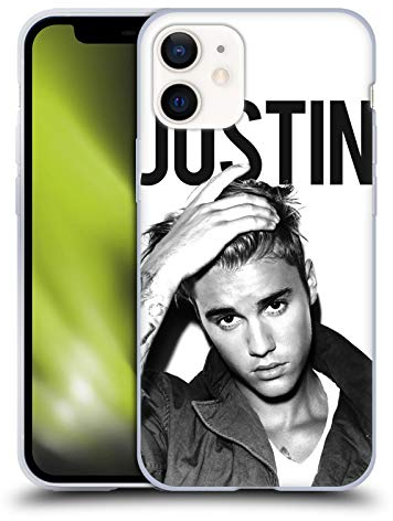 Head Case Designs Offizielle Justin Bieber Kalender Schwarz Und Weiss Purpose Gel Handyhülle Hülle [Militärischer Schutzgrad] Kompatibel mit Apple iPhone 12 Mini
