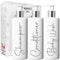 Print Maniacs White Mrs Hinch Inspired Personalised 500ml Pump Bottles Bathroom Lotion Kitchen Set Shampoo Conditioner ( 3 Set, F2 ) (Grey)