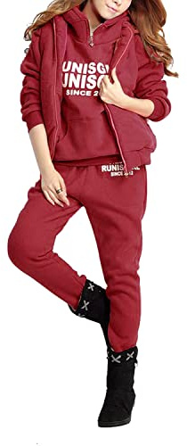 BUOYDM Tuta Donna Sportiva Completa Abbigliamento Sportiva Invernale Felpa & Giacca Gilet & Pantaloni Completi Tute Sportiva