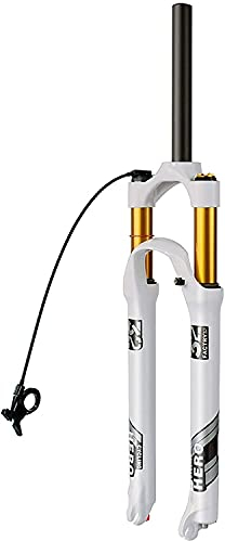 Forcella Anteriore MTB da 26/27,5/29 Pollici con Regolazione dello Smorzamento Alluminio Leggero Forcella Aria Lega 9MM Rilascio Rapido Freno a Disco Corsa 120MM,26-TaperedLine D,27.5
