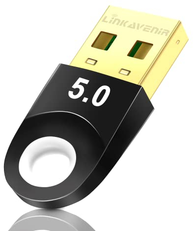 5.0 Bluetooth Adapter für PC, 3Mbps Bluetooth Dongle für PC Windows 11/10/8.1/8/7, LinKAVEniR Dual Mode Bluetooth Netzwerkadapter für Lautsprecher/Kopfhörer/Tastaturen/Headsets/Drucker/usw