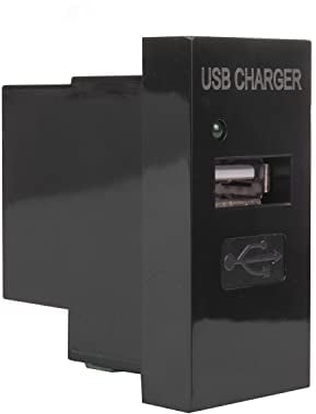 Maclean MCE727B USB Steckdose Ladegerät USB-Anschluss bis 1A Modulare Wandsteckdose Unterputzdose Wanddose Einbaudose Unterputz Montage (USB-Steckdose 1A, Schwarz)