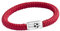 Paris Montana Fußball Segeltau Fan Armband Magnetverschluss Fußball Gravur 8mm Durchmesser (Rot, 20)
