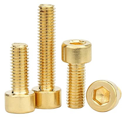 40 Stück M3×16mm Buchsenkopfschrauben, Inbusschraubenantrieb, Din 912, Messing, Vollgewinde, Helles Finish, Maschinengewinde