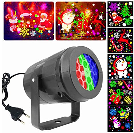 Proiettore gobo 16 modelli Proiettore di Natale Luce esterna for Natale Capodanno Fase Decorazione for feste a casa Alta luminosità