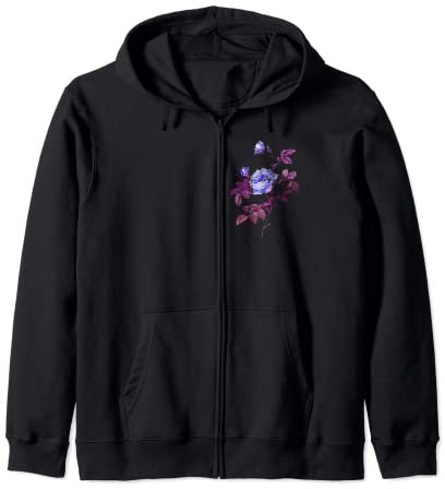 Blauer Rosen-Schmutz-Blumen-Garten Kapuzenjacke
