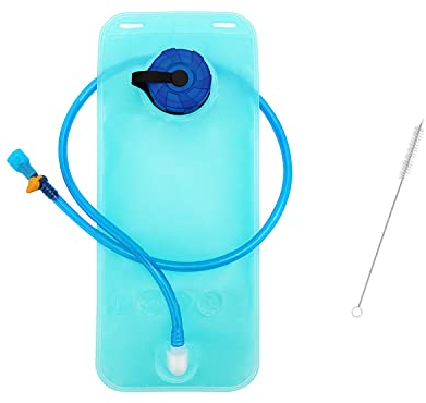 1 stück Wassersack für den Außenbereich, mit 1 Stück Strohbürste, auslaufsicherer Sport-Wassersack, große Öffnung Wasserspeichersystem, Wasserreservoir mit Beißventil, tragbares Reiten Zubehör (2 L)